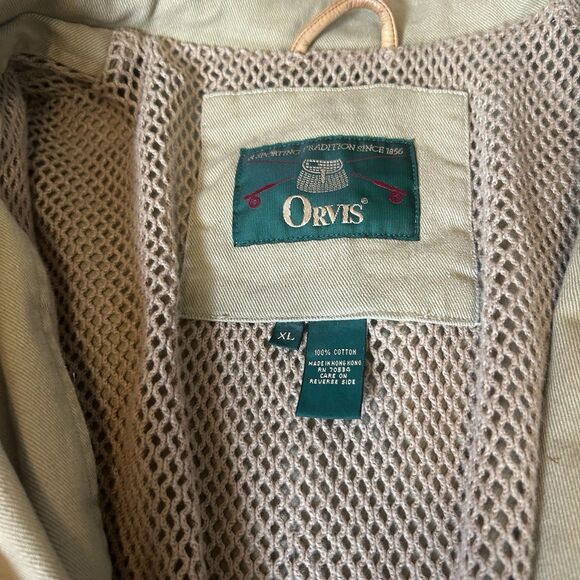 Orvis Zambezi Leather Trim Hunting Outdoor Safari Jacket Blazer Mesh Men's XL - Picture 12 of 16